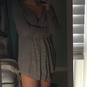 Grey knit cardigan